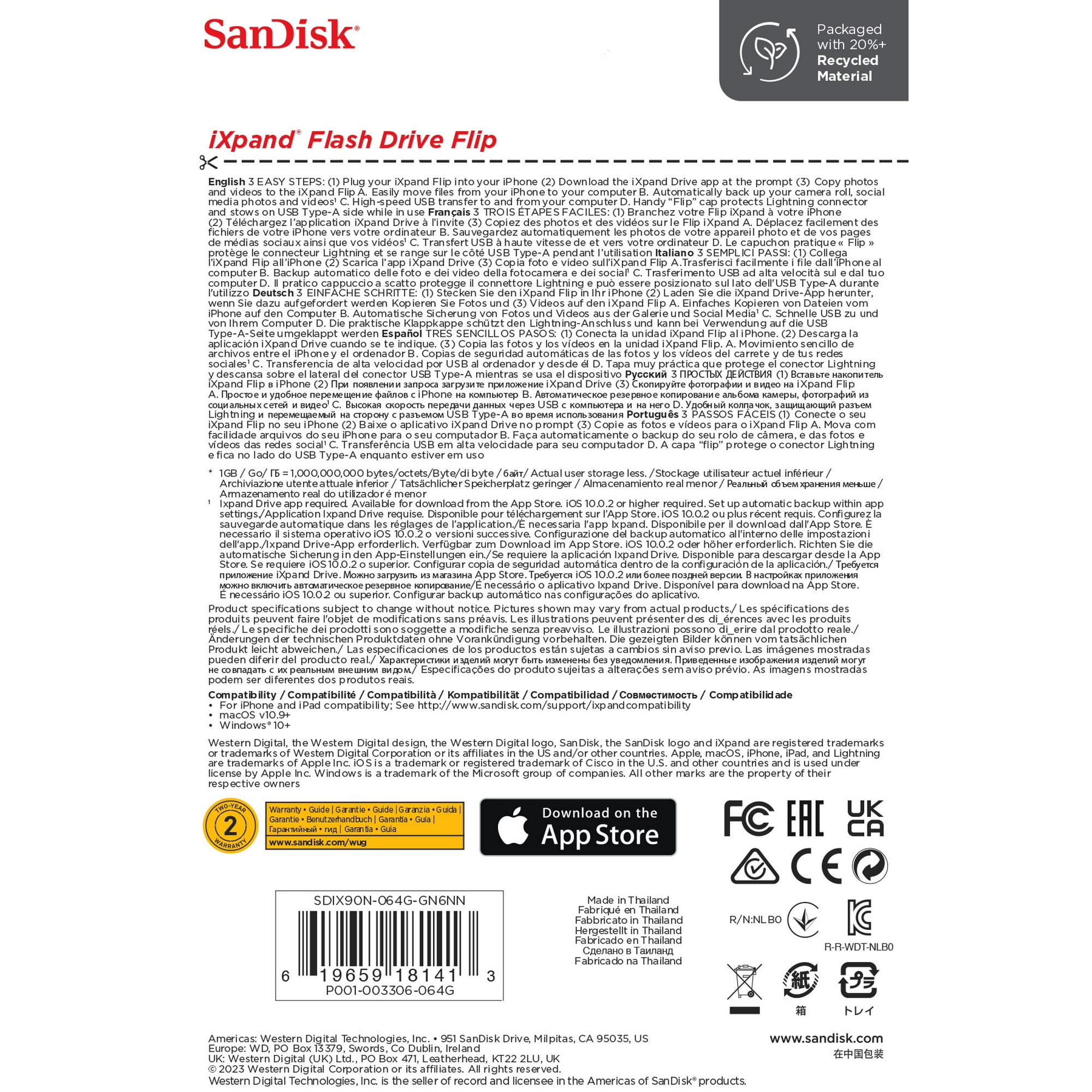 SanDisk 64GB iXpand™ Flash Drive Flip - SDIX90N-064G-AW6NN image 5