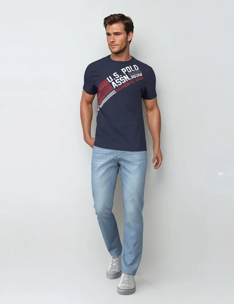 DIAGONAL STRIPE GRAPHIC JERSEY T-SHIRT image 2