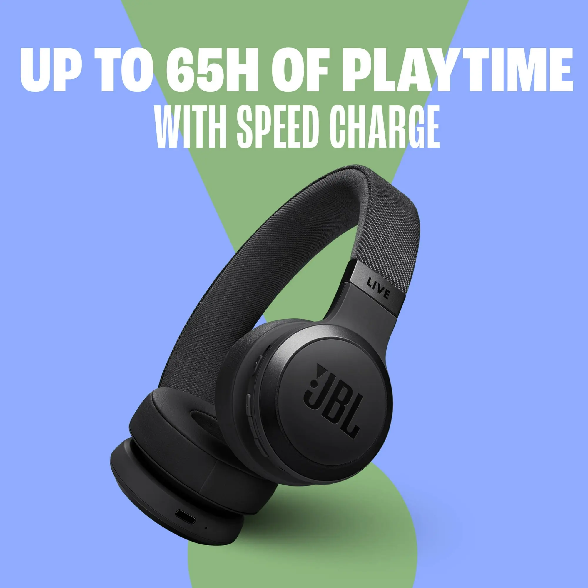 JBL Live 670NC - Wireless On-Ear Headphones with True Adaptive Noise Cancelling - White image 3