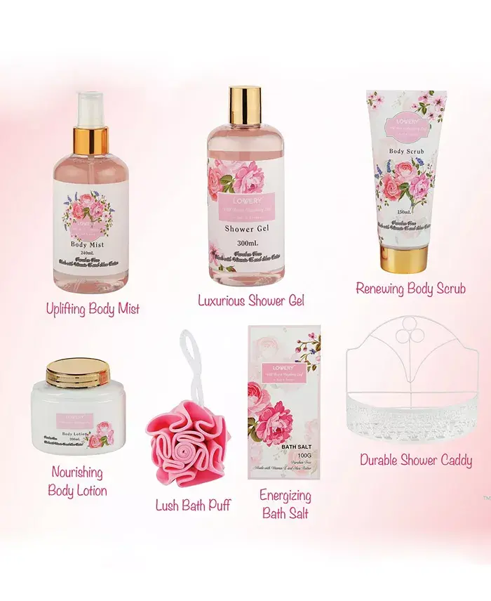 Lovery Wild Rose and Raspberry Body Care 7 Piece Gift Set image 3