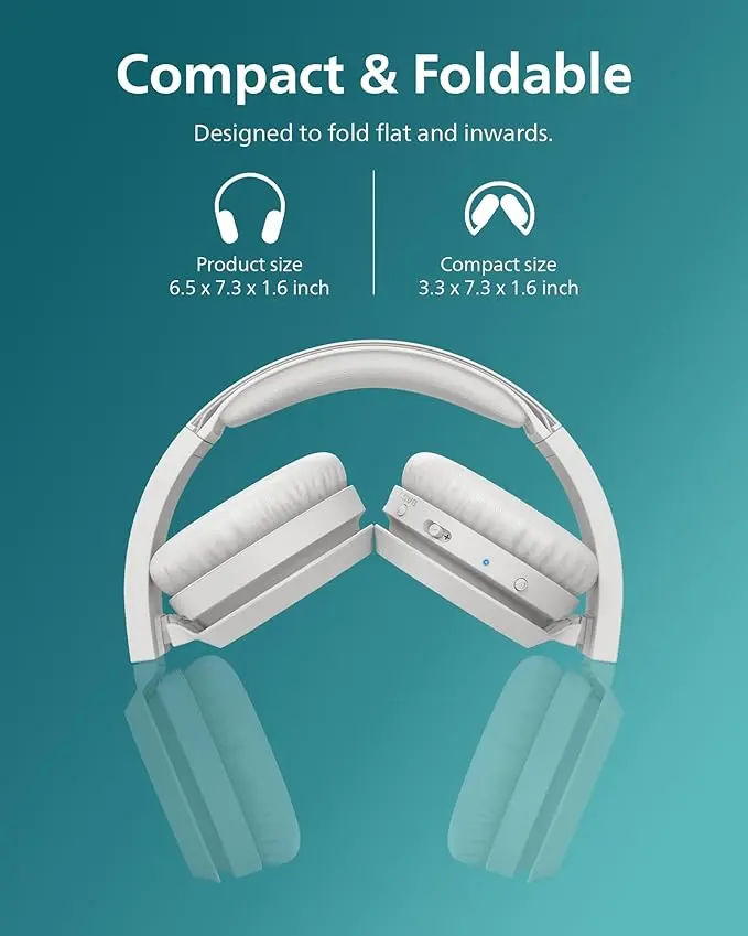 PHILIPS H4205 On-Ear Wireless Headphones with 32mm Drivers & BASS Boost on-Demand, White image 5