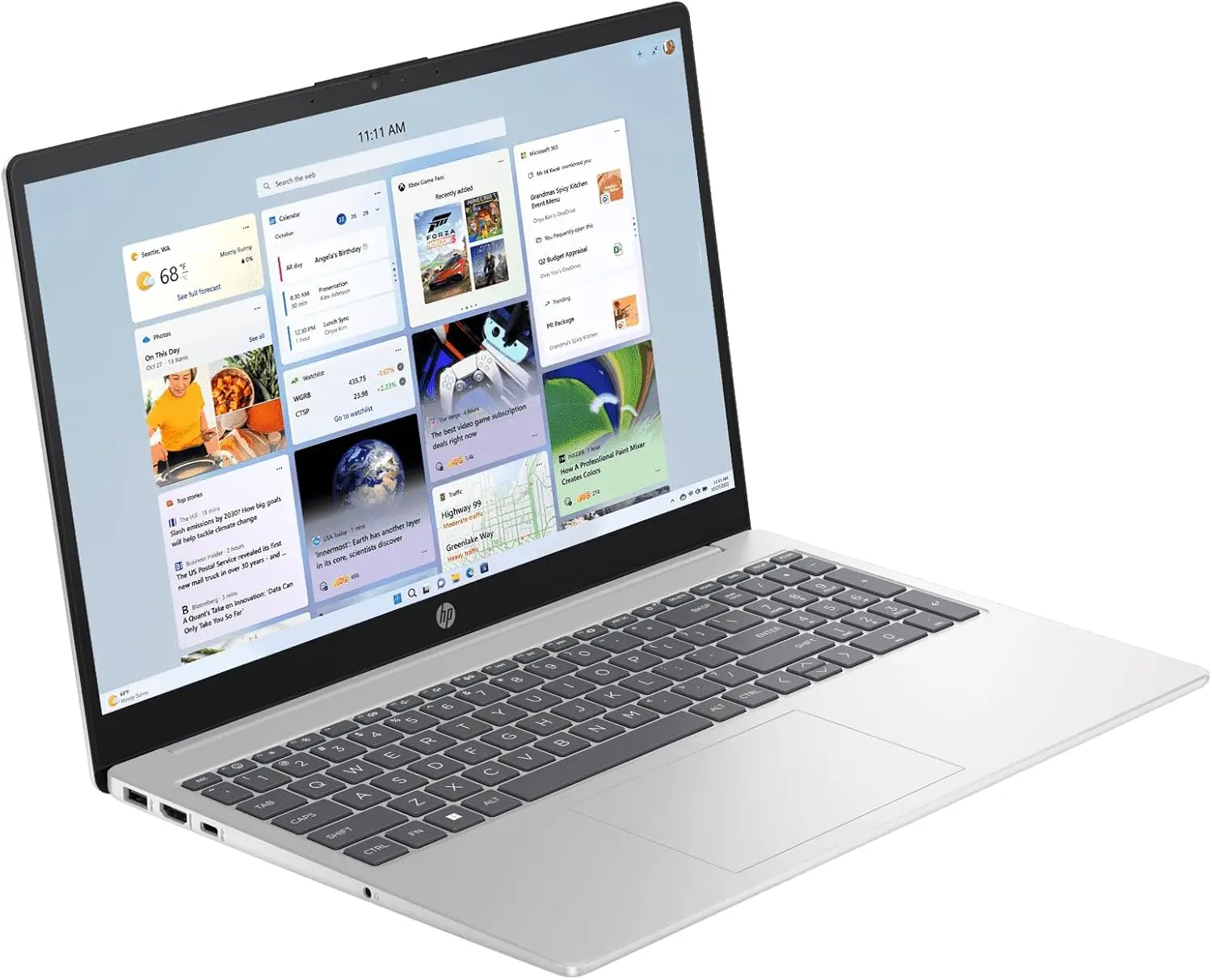 HP 15 15.6" FHD Laptop Computer Student and Business, Intel Quad-Core Processor (Beat i3-1115G4), 16GB DDR4 RAM, 256GB PCIe SSD, WiFi 6E, Bluetooth 5.3, HDMI, Type-C, Silver, Windows 11 Pro, Wendbo image 5
