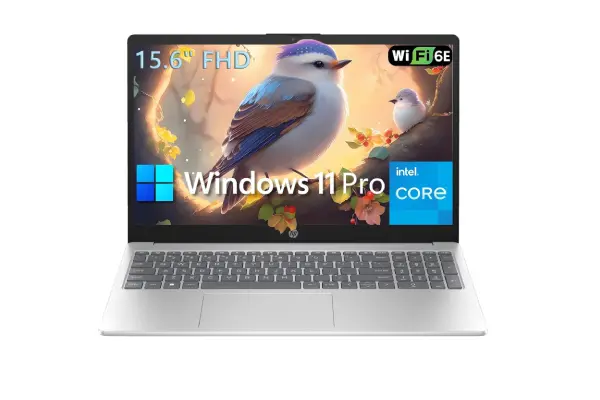 HP 15 15.6" FHD Laptop Computer Student and Business, Intel Quad-Core Processor (Beat i3-1115G4), 16GB DDR4 RAM, 256GB PCIe SSD, WiFi 6E, Bluetooth 5.3, HDMI, Type-C, Silver, Windows 11 Pro, Wendbo image