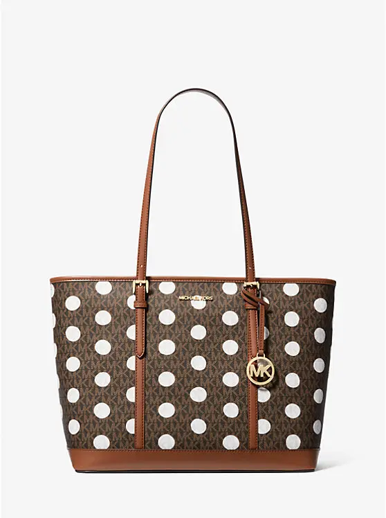 Jet Set Large Polka Dot Signature Logo Tote Bag image 1