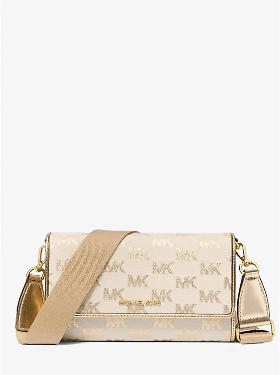 Jet Set Large Metallic Logo Jacquard Crossbody Bag image 1