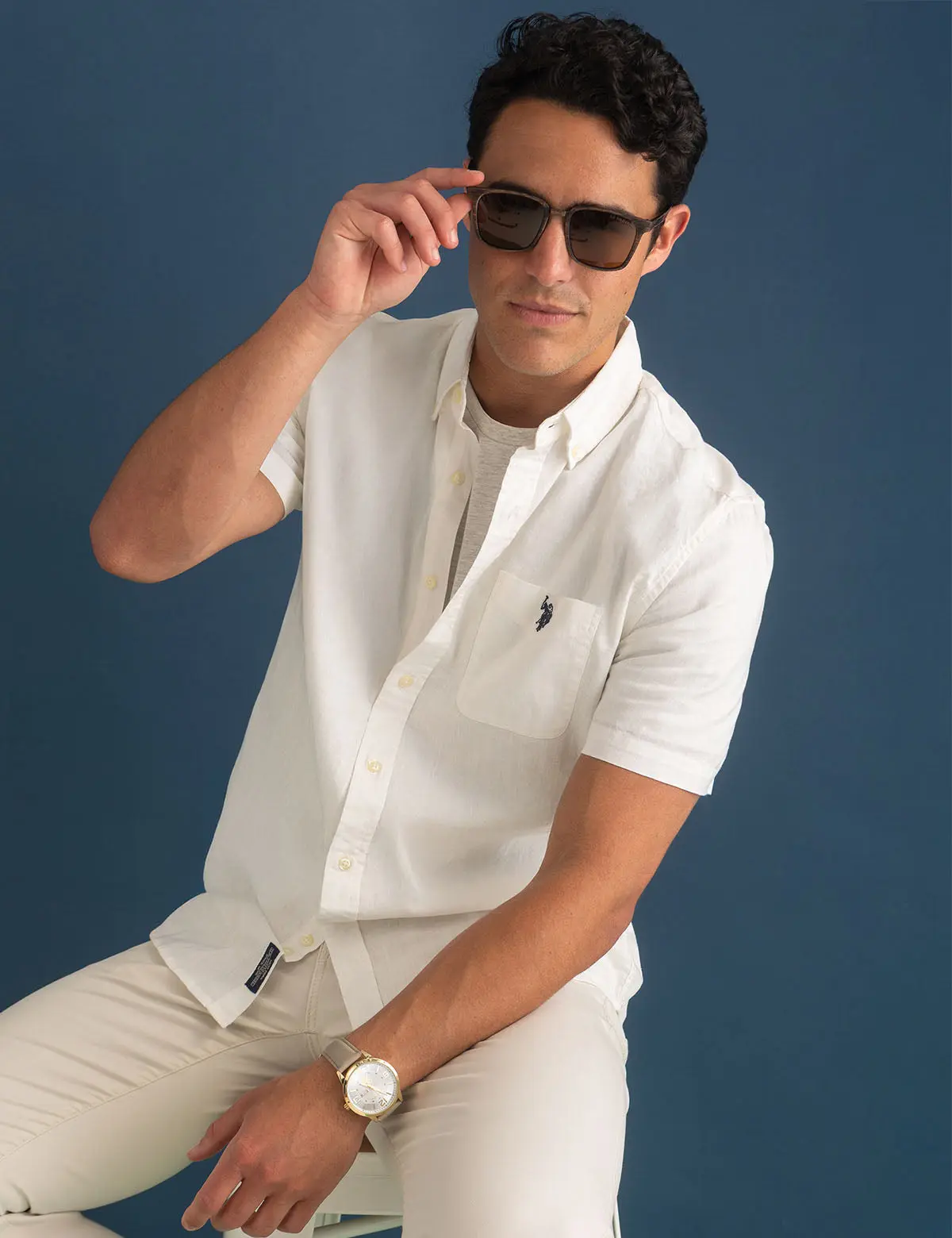 SHORT SLEEVE SOFT LINEN BLEND SHIRT image 1