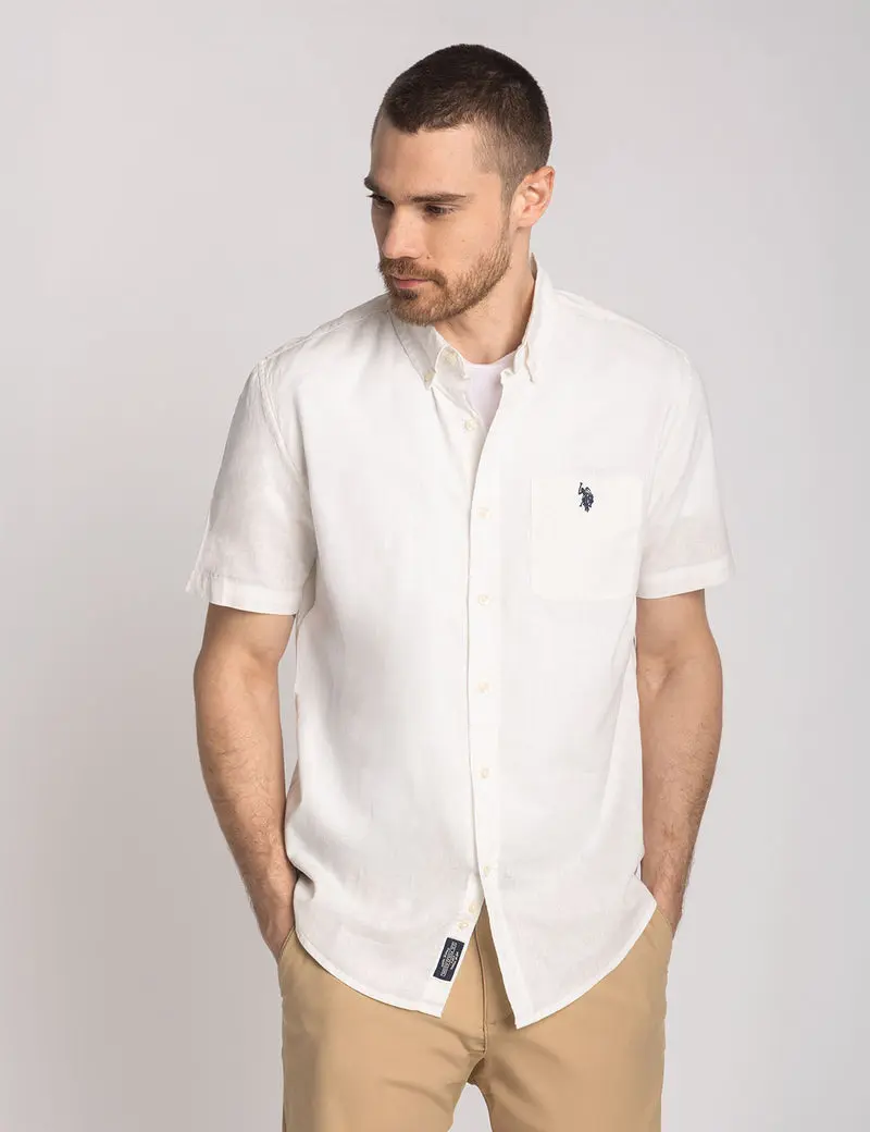 SHORT SLEEVE SOFT LINEN BLEND SHIRT image 2
