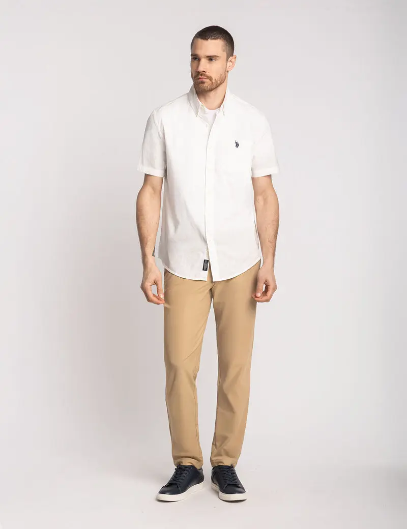 SHORT SLEEVE SOFT LINEN BLEND SHIRT image 3