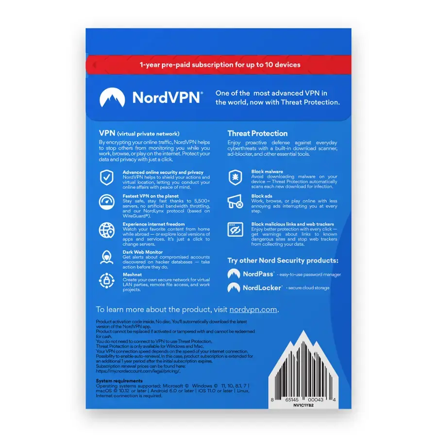 NordVPN - VPN Software (1-Year Subscription) - Android, Mac OS, Windows, Apple iOS image 2