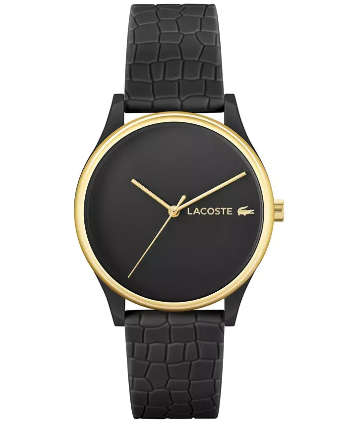  Lacoste Women's Crocodelle Black Silicone Strap Watch 36mm image 1