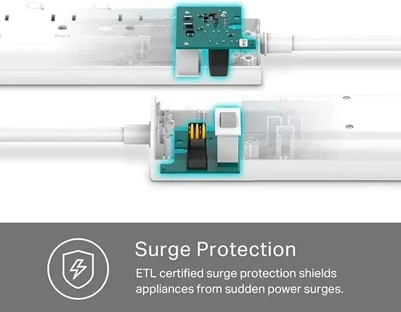 Kasa Smart Plug Power Strip HS300, Surge Protector with 6 Individually Controlled Smart Outlets and 3 USB Ports, Works with Alexa & Google Home, No Hub Required , White image 5