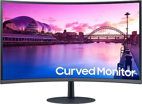Samsung 27-Inch S39C Series FHD Curved Gaming Monitor, 75Hz, AMD FreeSync, Game Mode, Advanced Eye Comfort, Frameless Display, Built in Speakers, Slim Metal Stand, LS27C392EANXGO, Black image 2