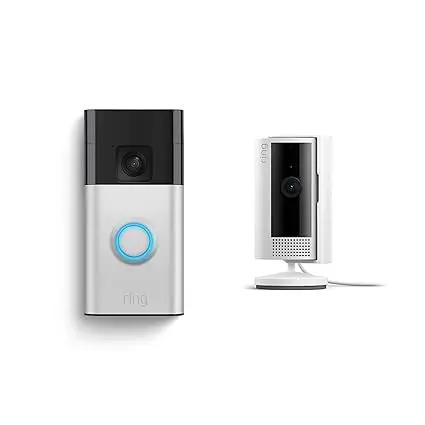 Ring Battery Doorbell with Ring Indoor Cam 2nd Gen (White) image 2