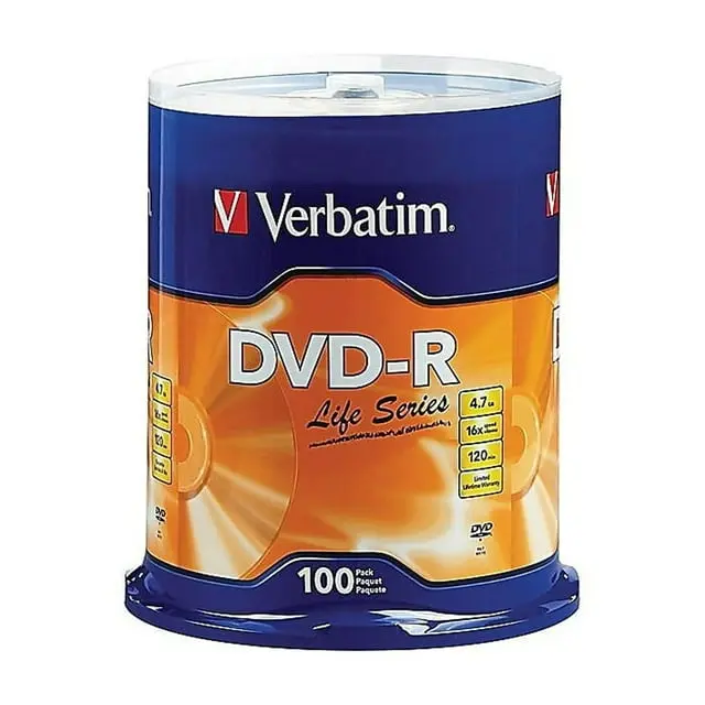 Verbatim® Life Series DVD-R Disc Spindle, Pack Of 100 image 1