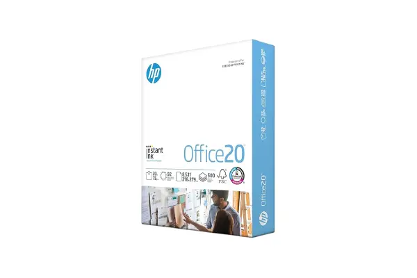 HP Papers | 8.5x11 Paper |Office 20 lb | 1 Ream - 500 Sheets | 92 Bright | Made in USA - FSC Certified | 112150R image