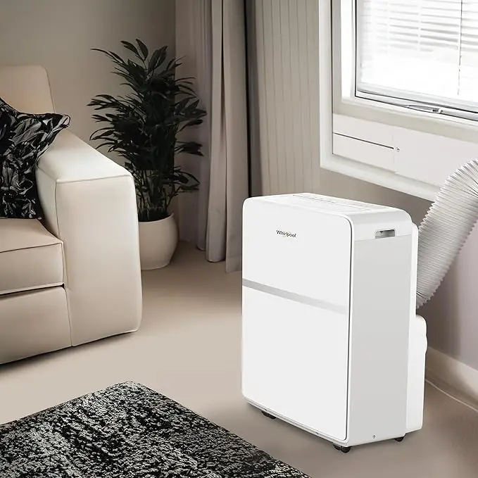 Whirlpool 10,000 BTU Portable Air Conditioner for Home with Dehumidifier, A/C Portable Air Conditioner for Apartment and Bedroom, 115V, AC for Small Rooms up to 275-Sq. Ft. with Remote in White image 2