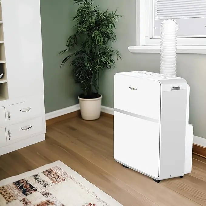Whirlpool 10,000 BTU Portable Air Conditioner for Home with Dehumidifier, A/C Portable Air Conditioner for Apartment and Bedroom, 115V, AC for Small Rooms up to 275-Sq. Ft. with Remote in White image 3