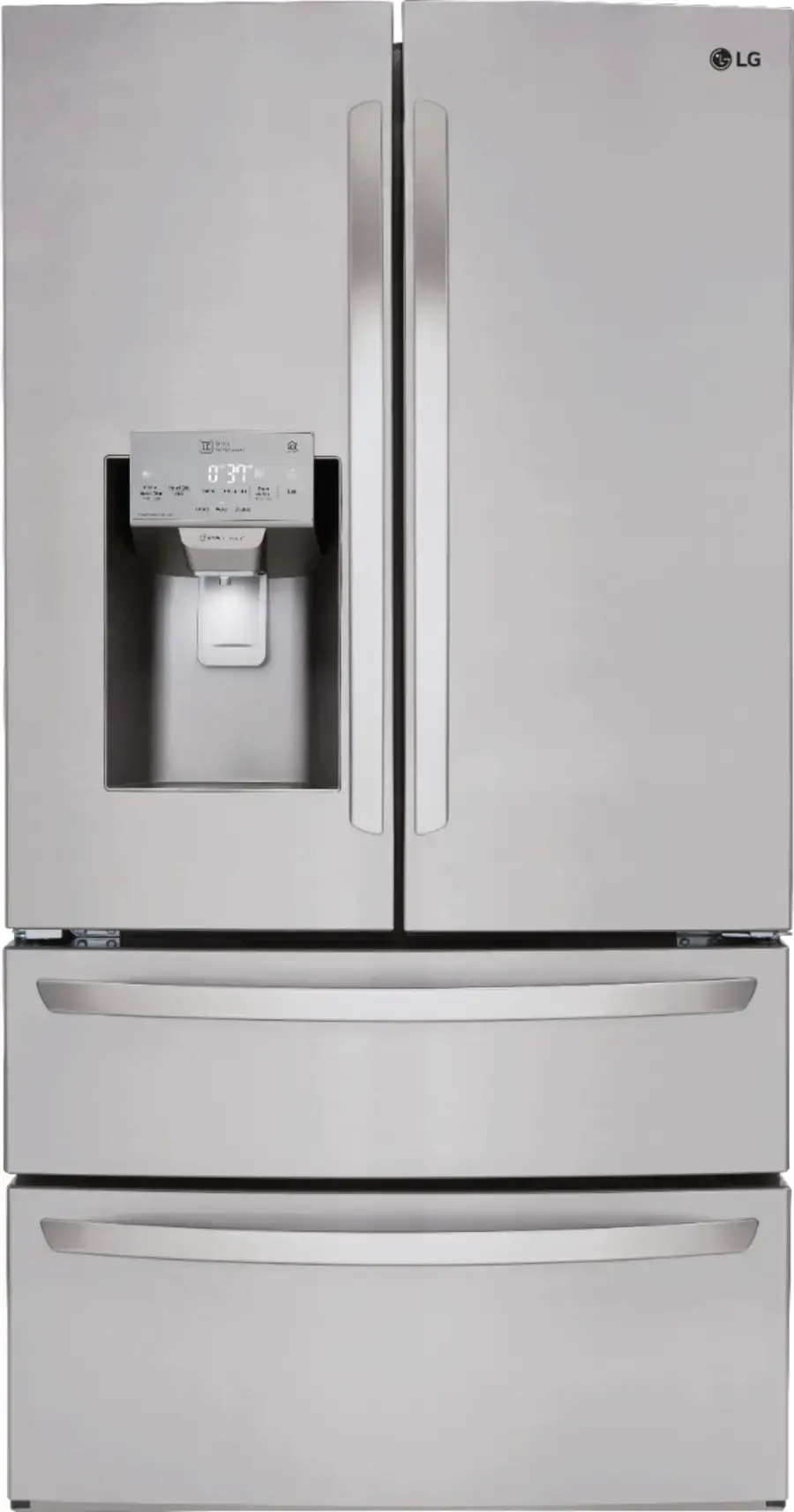 LG - 27.8 Cu. Ft. 4-Door French Door Smart Refrigerator with Smart Cooling System - Stainless steel image 1