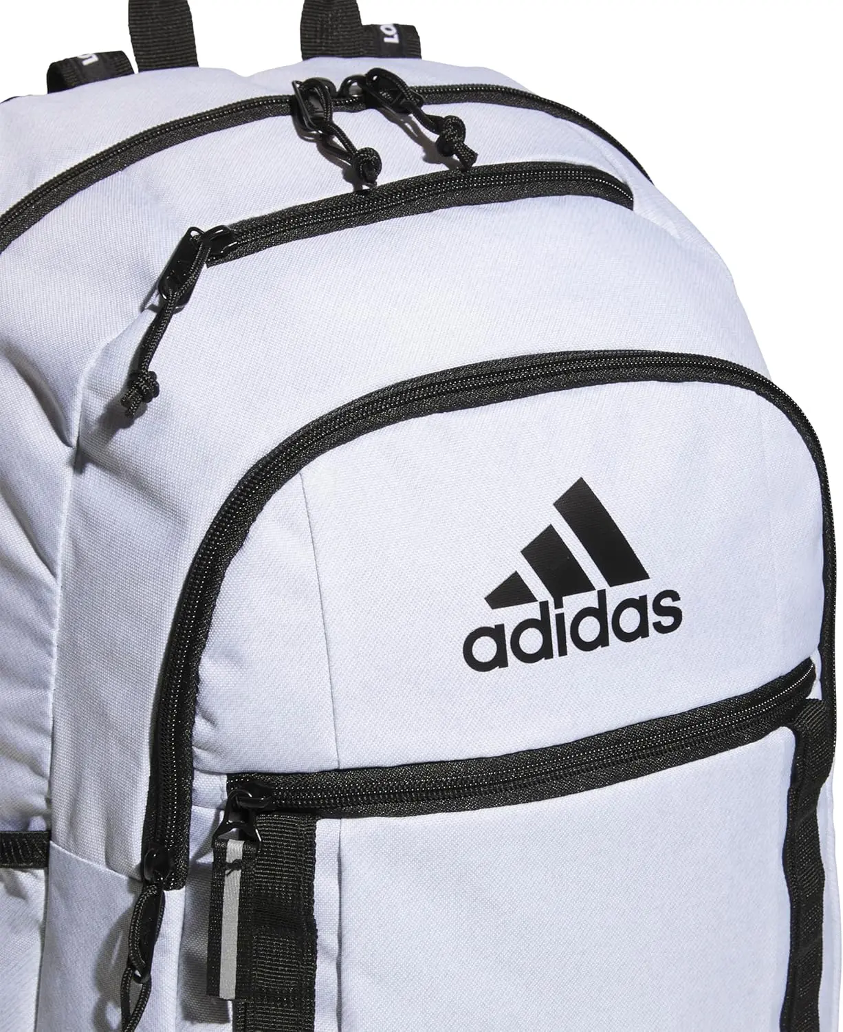 adidas Excel Backpack, Durable Large Athletic Laptop Bag, Twill White/Black, One Size image 4