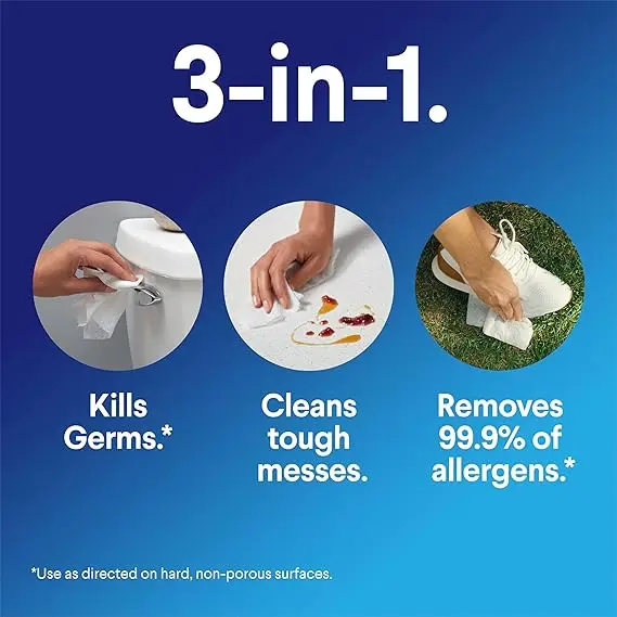 Clorox Disinfecting Wipes, Bleach Free, Household Essentials, Fresh Scent, Moisture Seal Lid, 75 Cleaning Wipes, Pack of 3 (New Packaging) image 4