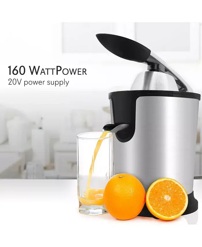 160W Electric Fruit & Citrus Juicer with Manual Pressing Handle and Stainless Steel Housing - PKJCR305 image 3