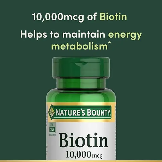 Nature's Bounty Biotin Hair Skin and Nails Vitamins, Supports Healthy Hair, Skin and Nails, 10,000 mcg, 120 Softgels (Pack of 1) image 3