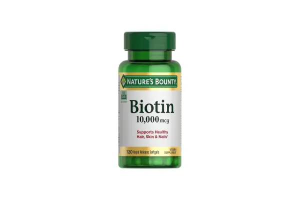 Nature's Bounty Biotin Hair Skin and Nails Vitamins, Supports Healthy Hair, Skin and Nails, 10,000 mcg, 120 Softgels (Pack of 1) image