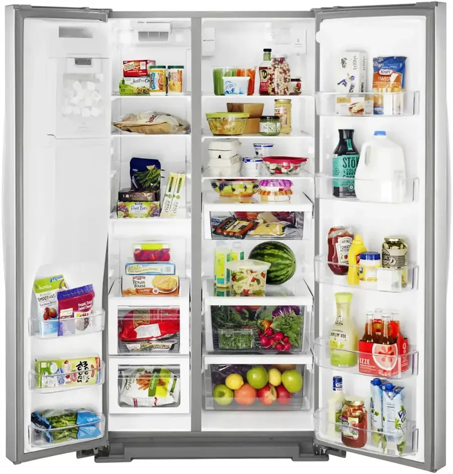 Whirlpool - 28.4 Cu. Ft. Side-by-Side Refrigerator with In-Door-Ice Storage - Fingerprint Resistant Stainless Steel image 3