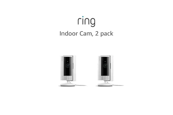 Ring Indoor Cam (2nd Gen) | latest generation, 2023 release | 1080p HD Video & Color Night Vision, Two-Way Talk, and Manual Audio & Video Privacy Cover | 2-pack, White image
