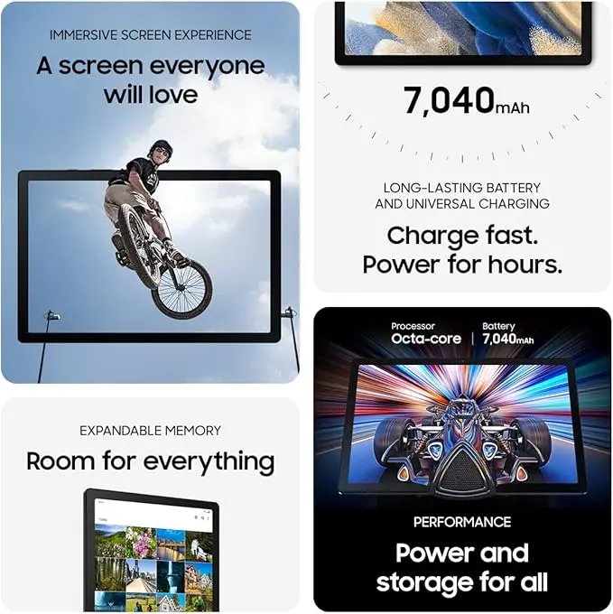 SAMSUNG Galaxy Tab A8 10.5” 128GB Android Tablet, LCD Screen, Kids Content, Smart Switch, Expandable Memory, Long Lasting Battery, Fast Charging, US Version, 2022, Pink Gold image 3