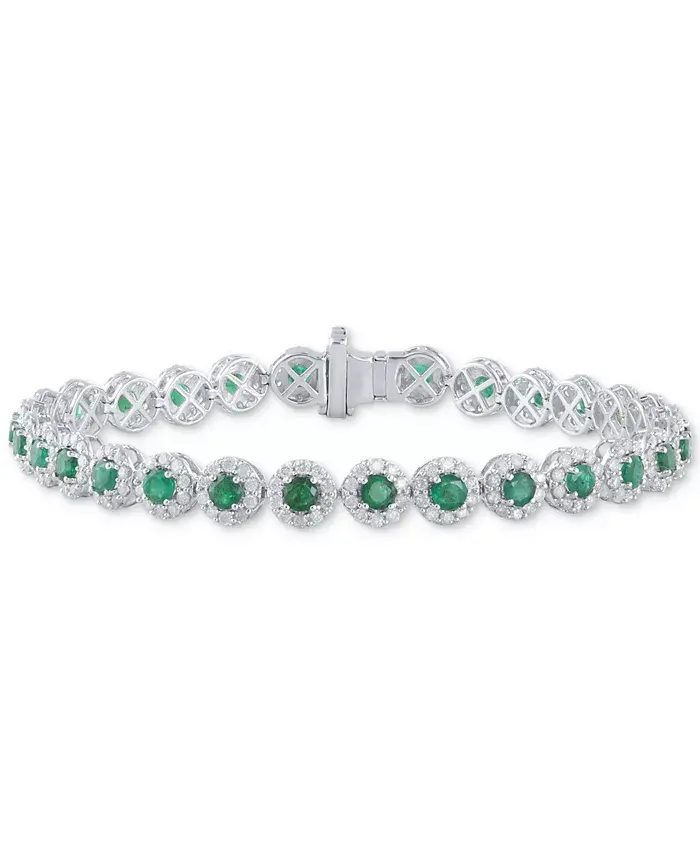 Sapphire (5-1/2 ct. t.w.) & Diamond (3 ct. t.w) Tennis Bracelet in 14k White Gold (Also in Ruby and Emerald) image 1