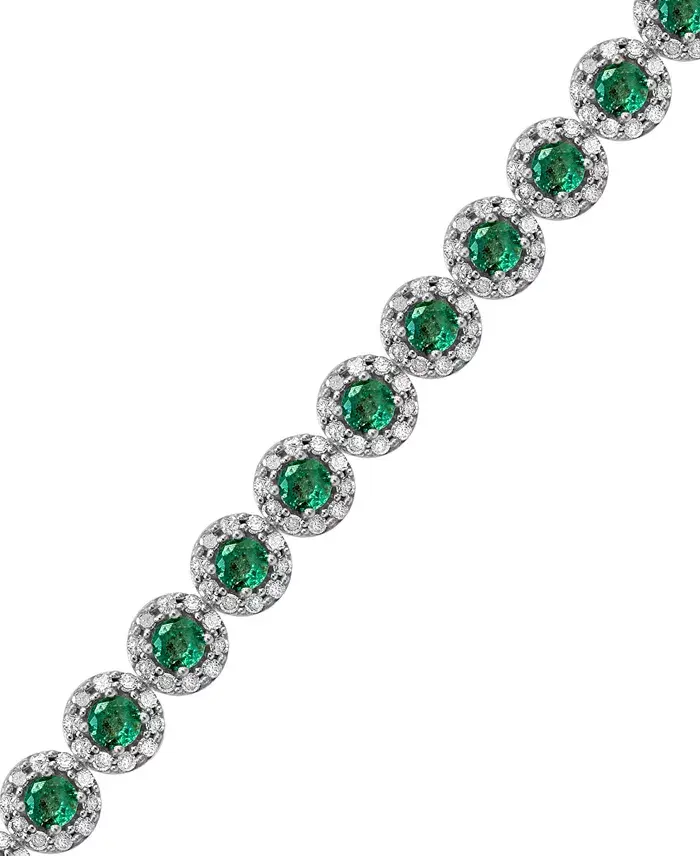 Sapphire (5-1/2 ct. t.w.) & Diamond (3 ct. t.w) Tennis Bracelet in 14k White Gold (Also in Ruby and Emerald) image 4