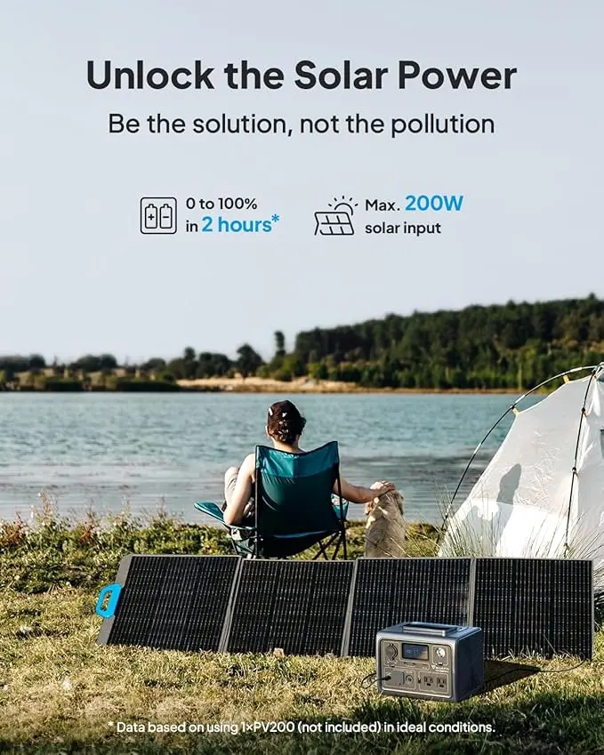BLUETTI Solar Generator EB3A, 268Wh LiFePO4 Battery Backup w/ 2 600W (1200W Surge) AC Outlets, Recharge from 0-80% in 30 Min., LFP Backup for Outdoor Camping, Trip, Power Outage image 5