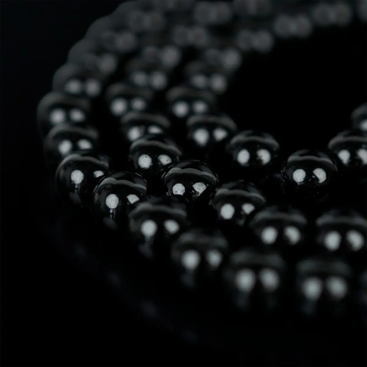Muslim Prayer Beads - Black Obsidian Stone Beads Islamic Rosary image 4