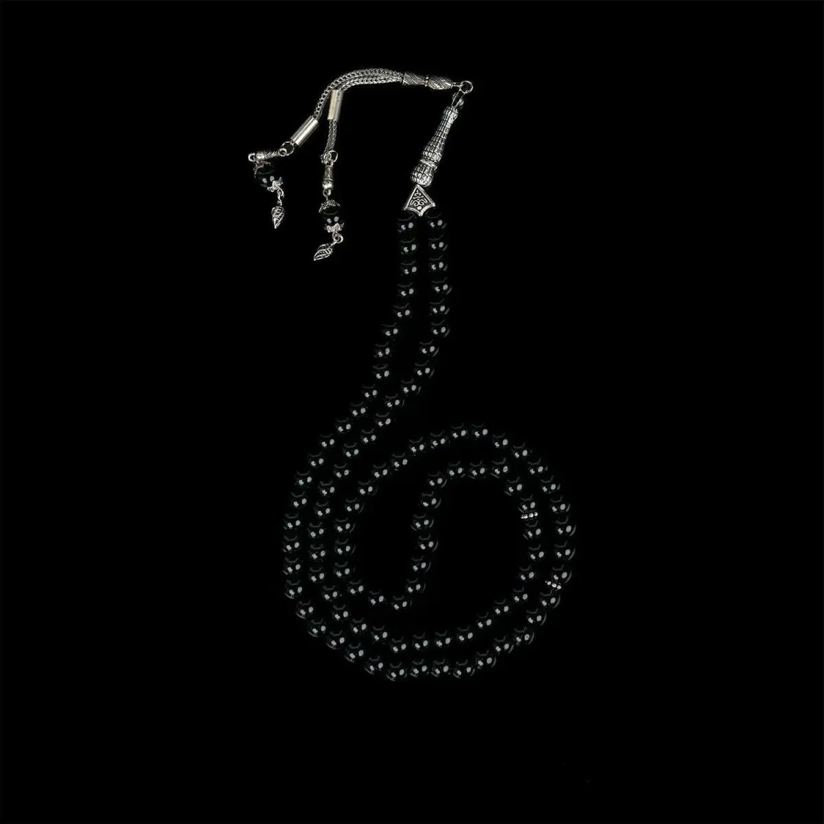 Muslim Prayer Beads - Black Obsidian Stone Beads Islamic Rosary image 5