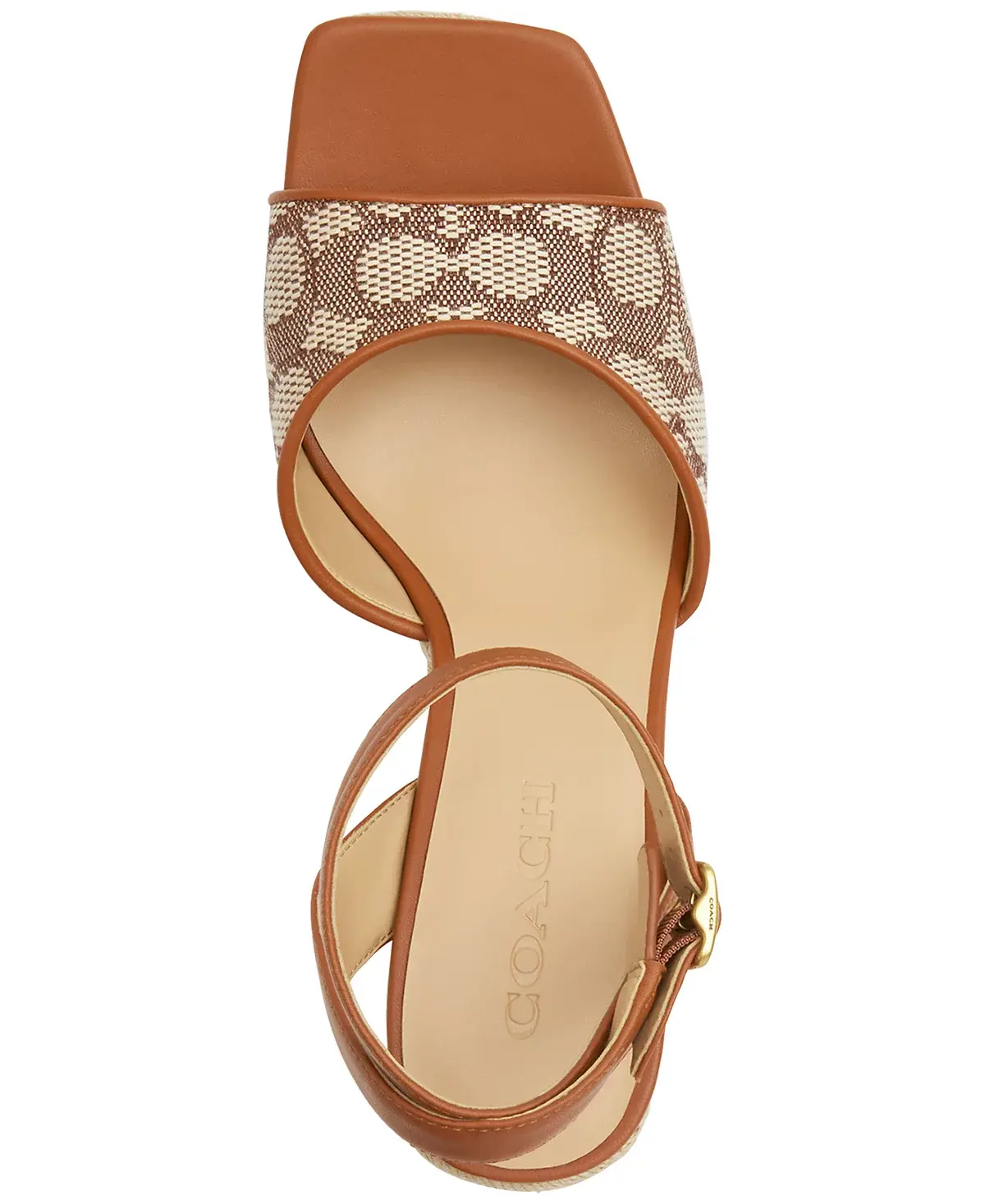 COACH Signature Textile Jacquard High-Heel Espadrille Sandals image 4