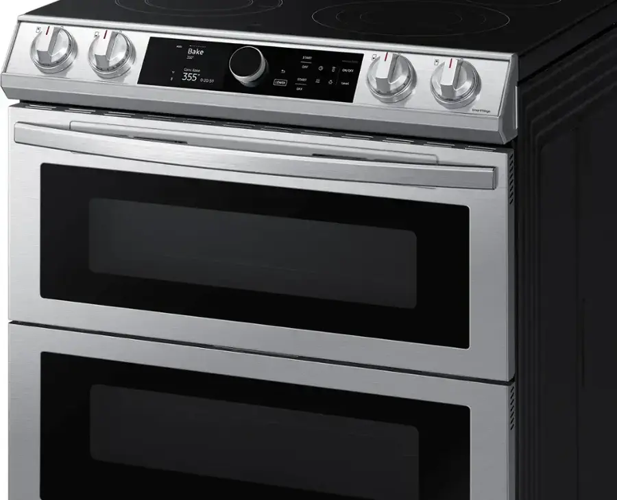 Samsung - 6.3 cu. ft. Flex Duo™ Front Control Slide-in Electric Range with Smart Dial, Air Fry & Wi-Fi - Stainless Steel image 3
