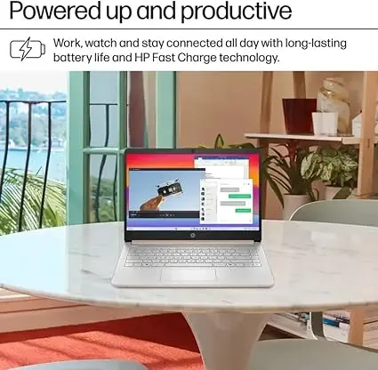 HP Business Student Laptop Computer - Windows 11 Pro & Microsoft Office Lifetime | 14 inch HD | AI-Powered, Long Batter Hr N-Serious Laptop| 16GB RAM, 128GB UFS, 256GB Extend Micro SD | Rose Gold image 6