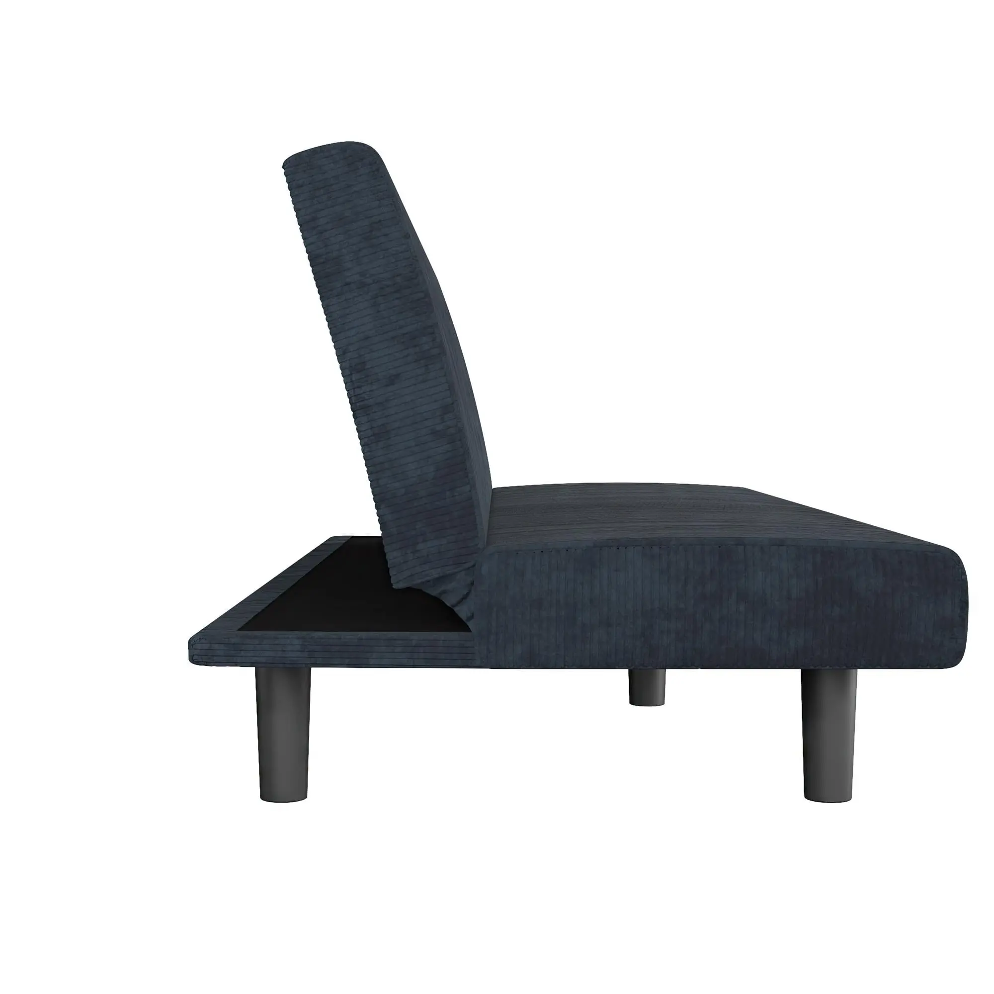 DHP Kelra 67.5" Armless Mid-Century Futon Sofa Bed, Blue Corduroy image 5