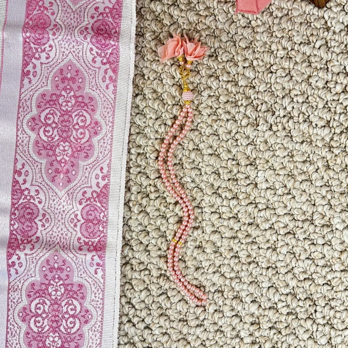 Prayer Rug Mat, Rose Color Prayer Set - Islamic Gift image 10