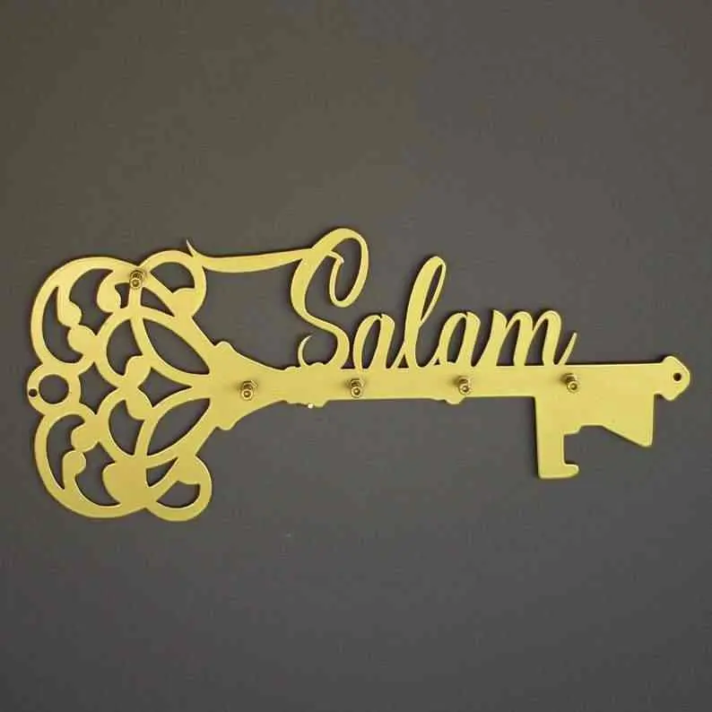 Salam Key Holder Latin Calligraphy Islamic Wall Art Decor image 2