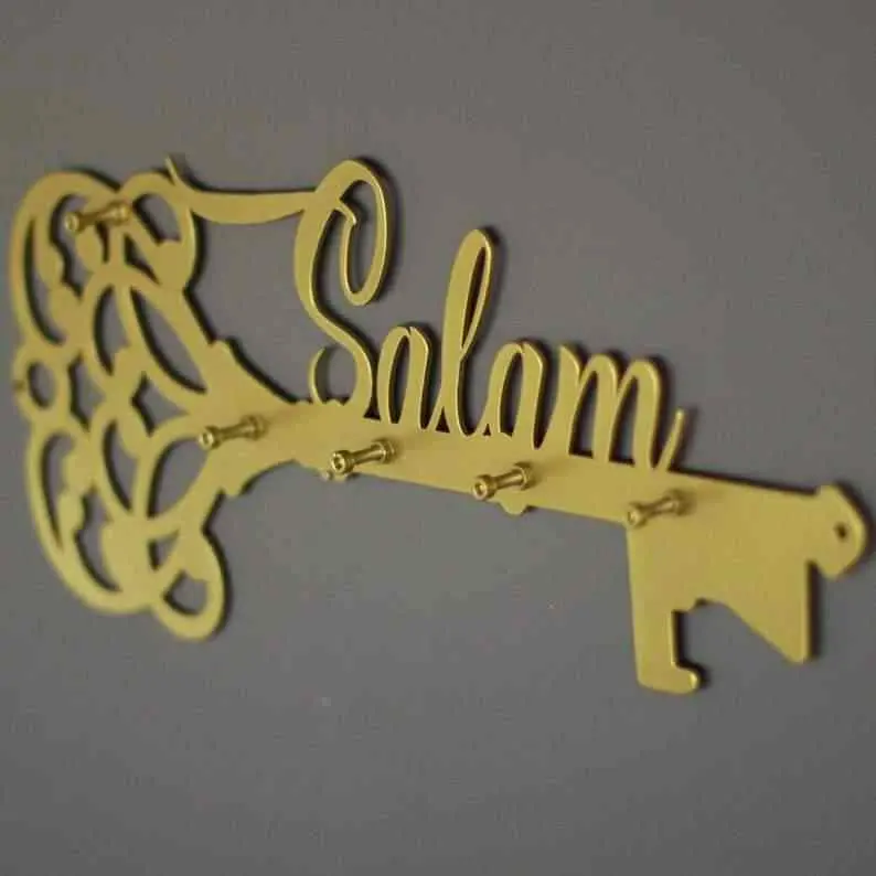 Salam Key Holder Latin Calligraphy Islamic Wall Art Decor image 4