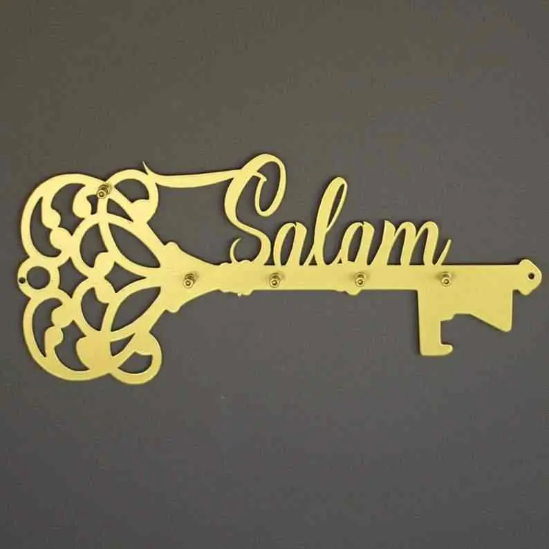 Salam Key Holder Latin Calligraphy Islamic Wall Art Decor image 5