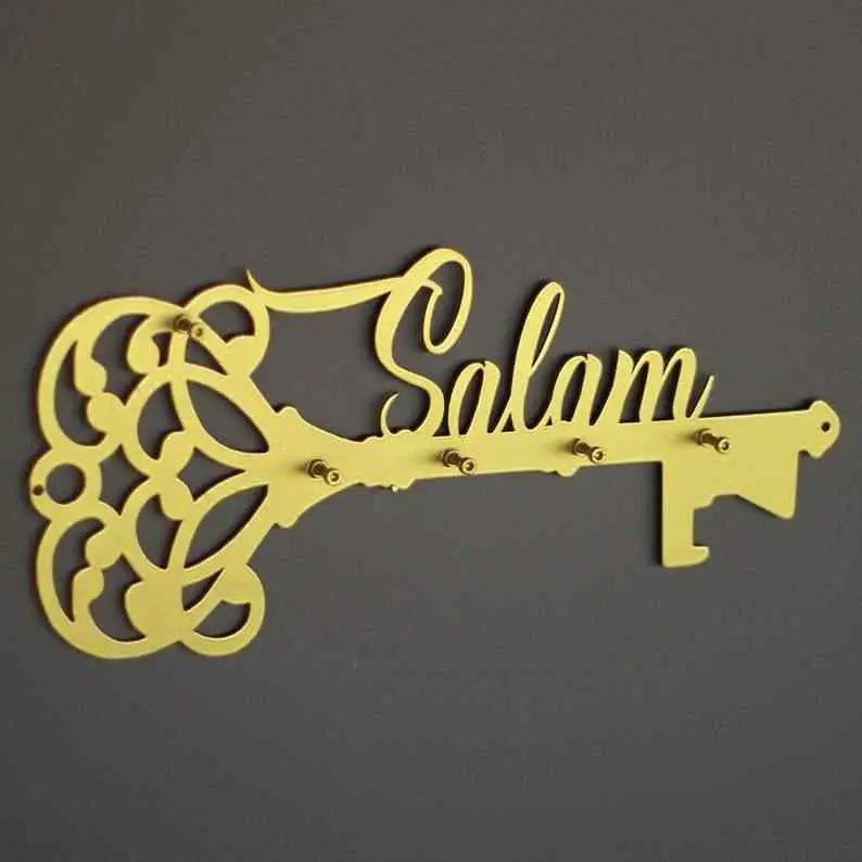 Salam Key Holder Latin Calligraphy Islamic Wall Art Decor image 6