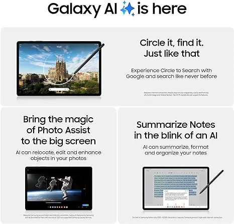 Samsung Galaxy Tab S9 11” 128GB WiFi 7 Android AI Tablet, Snapdragon 8 Gen 2 Processor, AMOLED Screen, Durable Design, S Pen Included, Long Battery Life, Auto Focus Camera, US Version, 2023, Graphite image 3