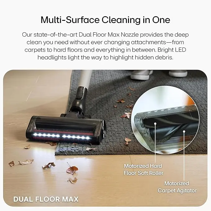LG CordZero A925 – Cordless Stick Vacuum Cleaner, 120 Minute Runtime w/Extra Rechargeable Battery, Dual Floor Max 2024 Update, Lightweight, Cleans Carpet, Hardwood, Pet Hair, Portable Charging Stand image 2