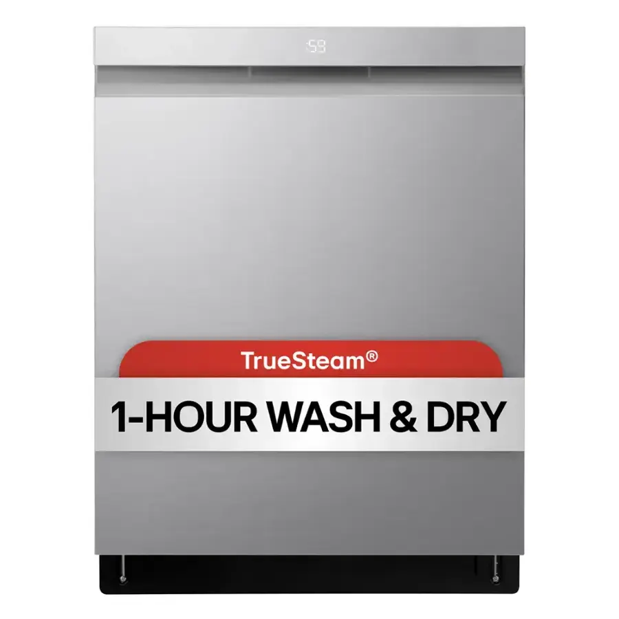 LG - 24" Top Control Smart Built-In Stainless Steel Tub Dishwasher with 3rd Rack, QuadWash Pro and 42dba - PrintProof Stainless steel image 3