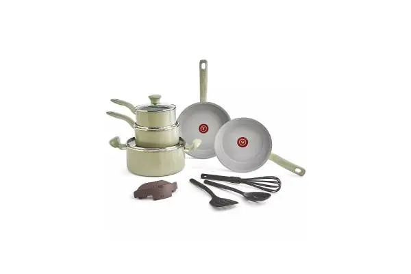 T-Fal Recycled Aluminum Ceramic 12-pc. Nonstick Cookware Set image