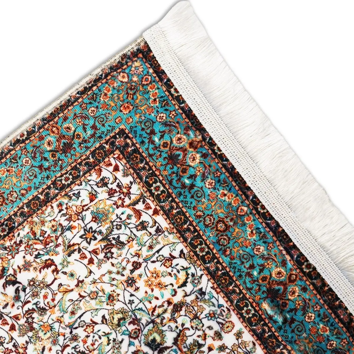 Islamic Prayer Rugs - Aqua & Beige Ornate Design image 5