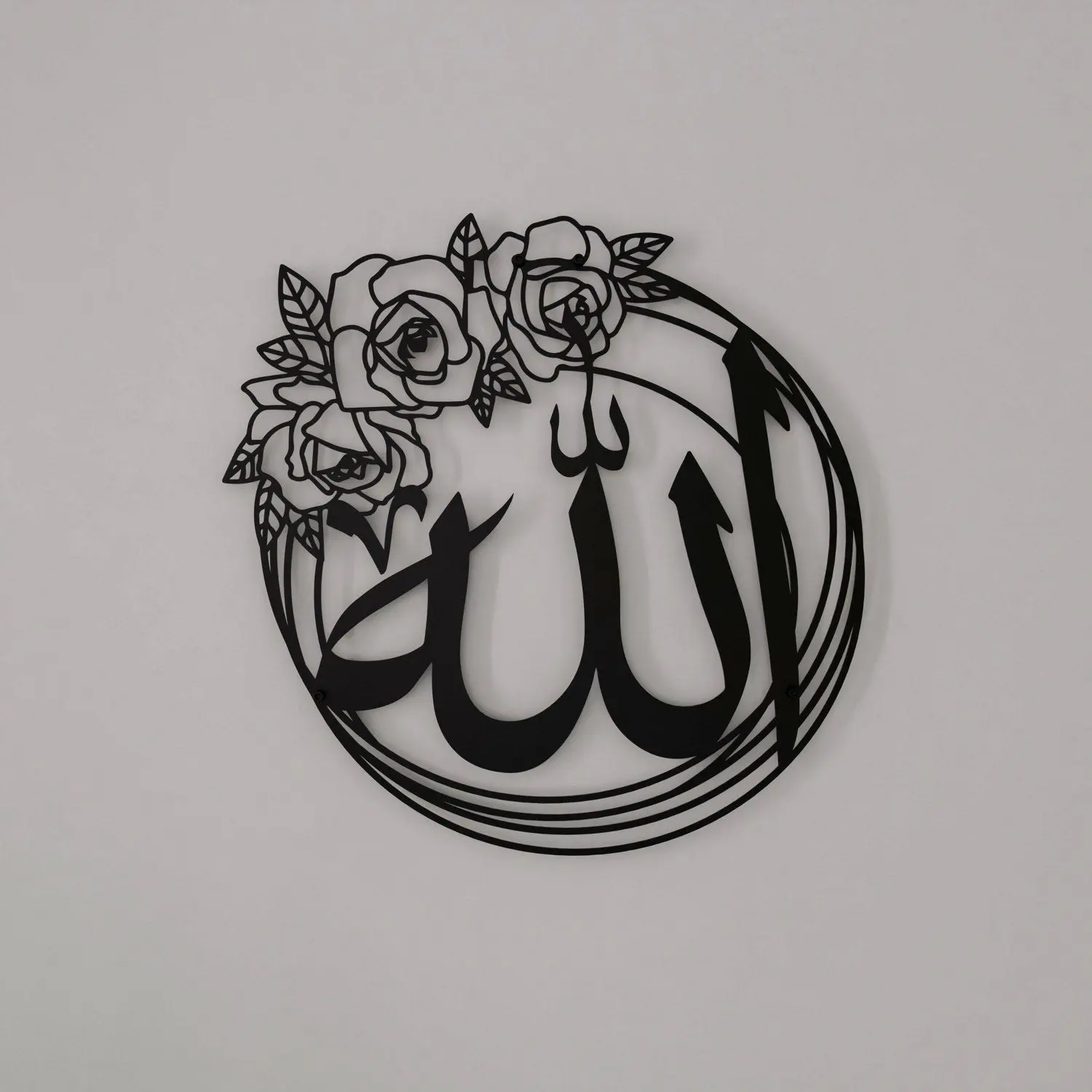 Allah (SWT) & Muhammad (PBUH) Metal Islamic Wall Art with Rose Design image 13